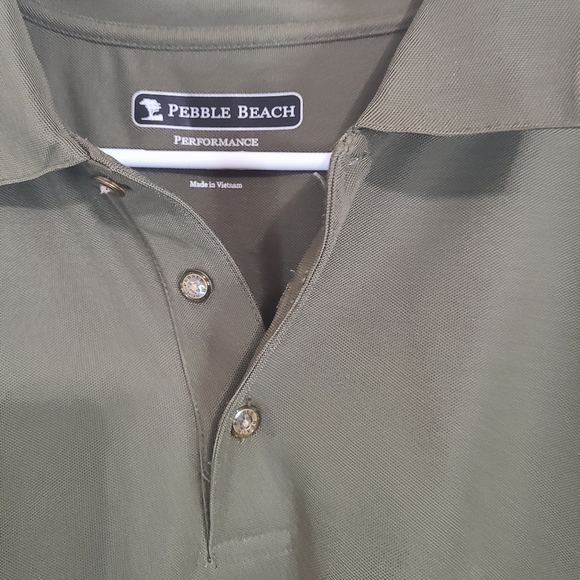 (185) Pebble Beach Performance Men's Short Sleeve Polo Shirt, Size: XL  Green - Picture 5 of 14